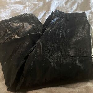 Black Crocodile Pattern Pants